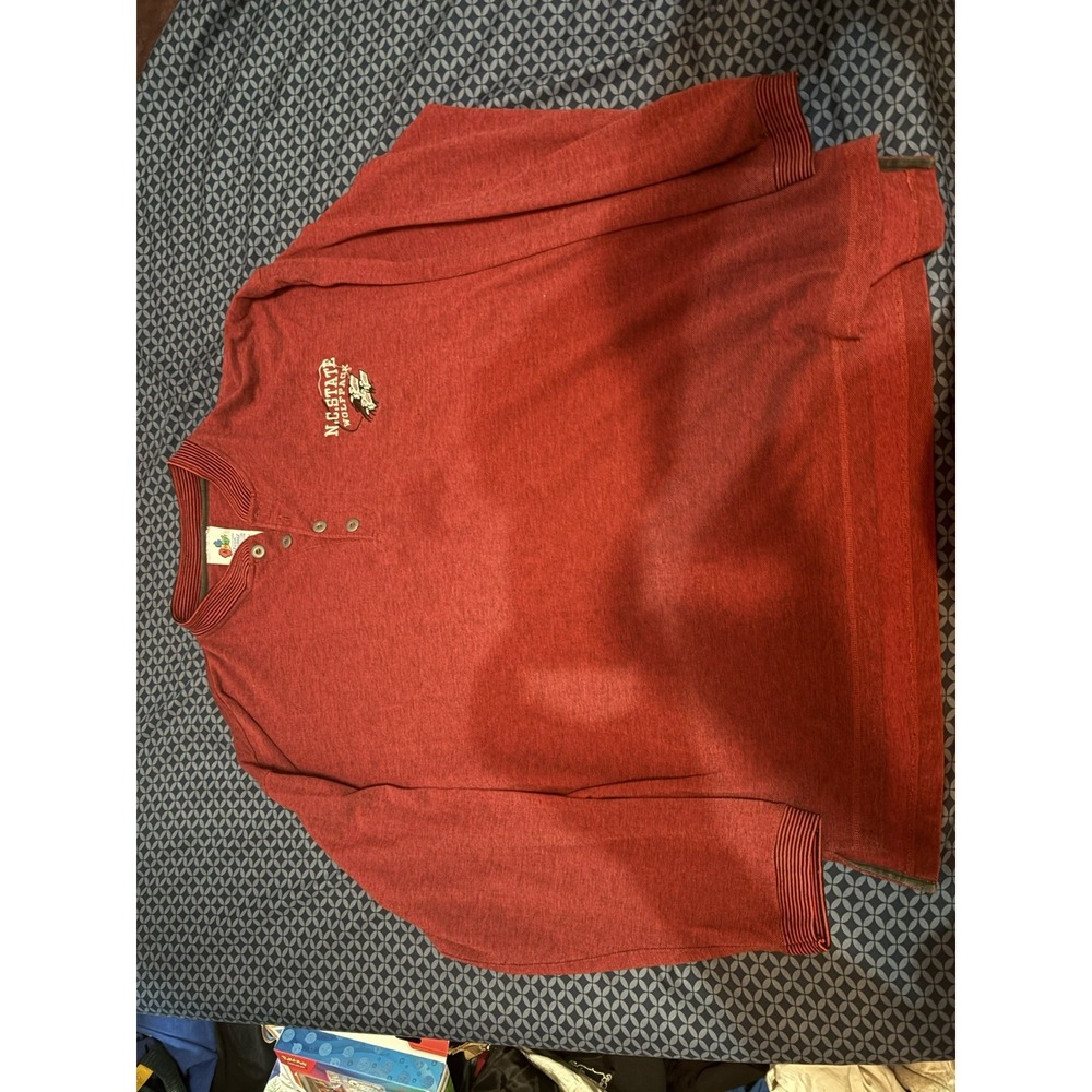 NC State Wolfpack Mens M Red Vintage Long Sleeve Shirt North Carolina State